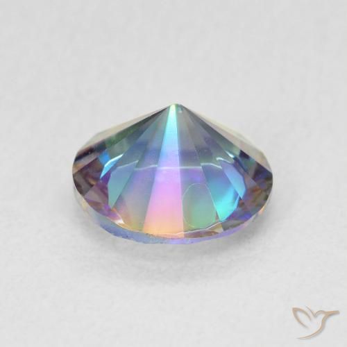 Quartzo Místico Multicolorido Natural 1.53ct, Redondo, VVS
