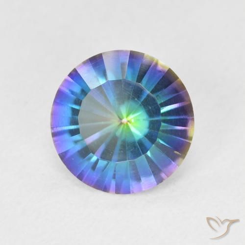 Quartzo Místico Multicolorido Natural 1.59ct, Redondo, VVS