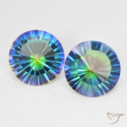 3.35ctw Natural Multicolorido Quartzo Místico, Redondo, VS