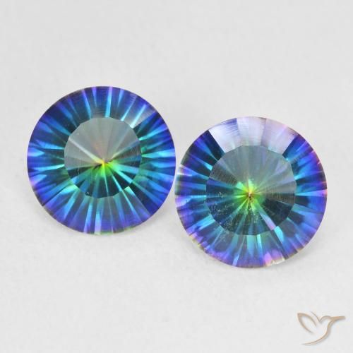 3.06ctw Natural Multicolorido Quartzo Místico, Redondo, VS
