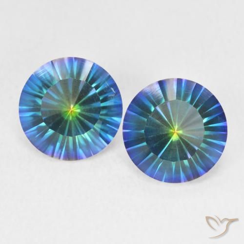 3.27ctw Natural Multicolorido Quartzo Místico, Redondo, VS