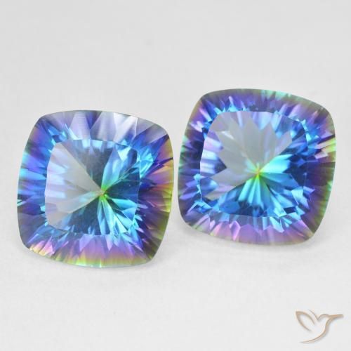 Pedras preciosas de Quartzo Místico Multicolorido natural de 13.12 ct, Almofada, VS