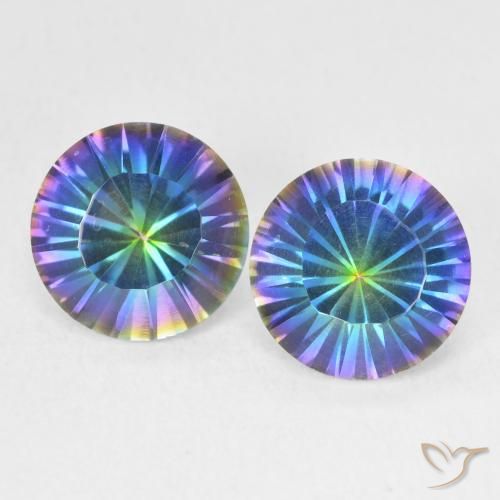 3.24ctw Natural Multicolorido Quartzo Místico, Redondo, VS