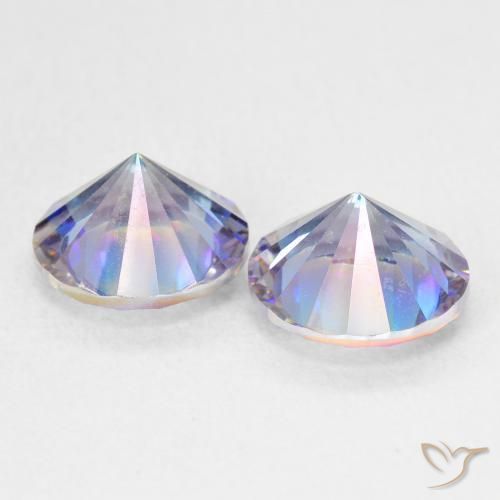 Pedras preciosas de Quartzo Místico Multicolorido natural de 3.27 ct, Redondo, VS