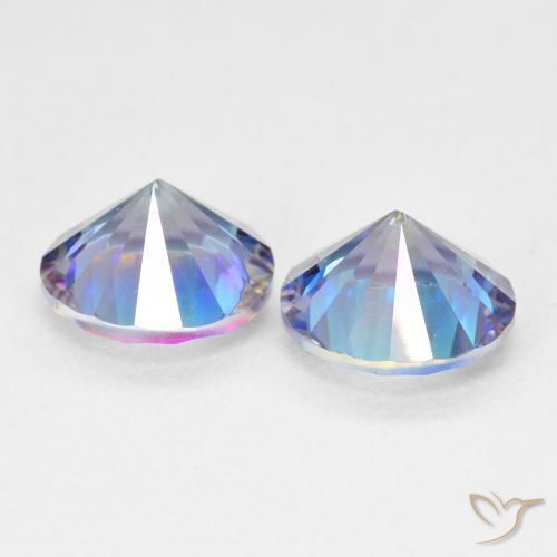 Pedras preciosas de Quartzo Místico Multicolor azul natural de 3.24 ct, Redondo, VVS-VS