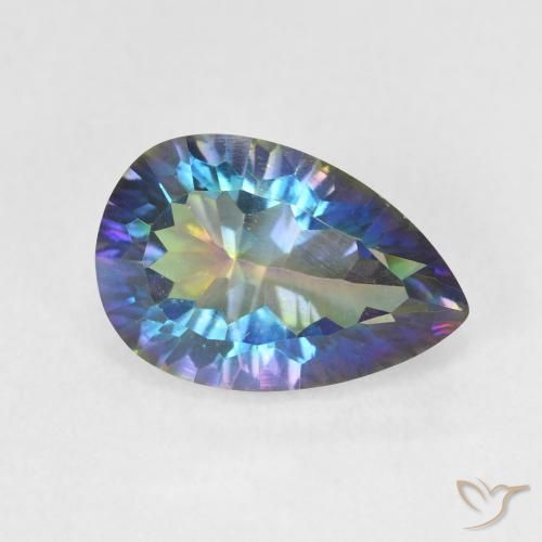 Quartzo Místico Multicolorido Natural 3.05ct, Formato de pêra, VVS-VS