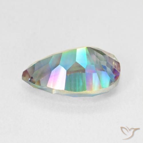 Quartzo Místico Multicolorido Natural 3.05ct, Formato de pêra, VVS-VS