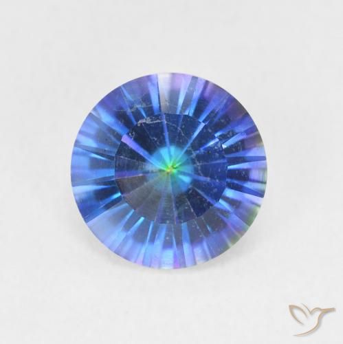 1.65ct Natural Multicolorido Quartzo Místico, Redondo, VVS-VS