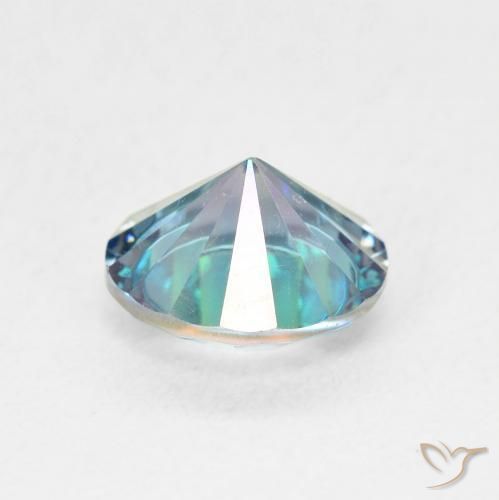 Quartzo Místico Multicolor azul Natural 1.72ct, Redondo, VVS-VS