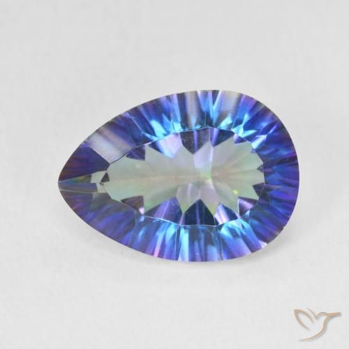 4.94ct Natural Multicolorido Quartzo Místico, Formato de pêra, VS