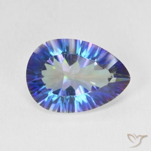 Quartzo Místico Multicolorido Natural 4.94ct, Formato de pêra, VS