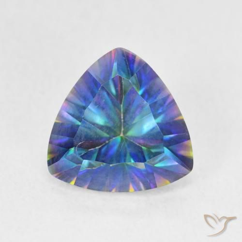 2.22ct Natural Multicolor azul Quartzo Místico, Trilhão, VS