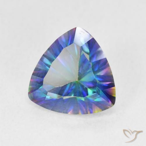 Quartzo Místico Multicolor azul Natural 2.22ct, Trilhão, VS