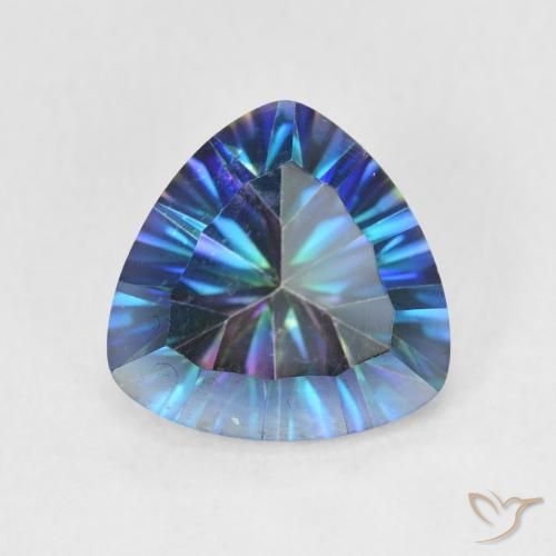 2.85ct Natural Multicolor azul Quartzo Místico, Trilhão, VS