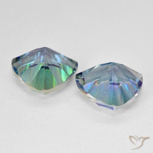 Pedras preciosas de Quartzo Místico Multicolor azul natural de 5.94 ct, Trilhão, VS