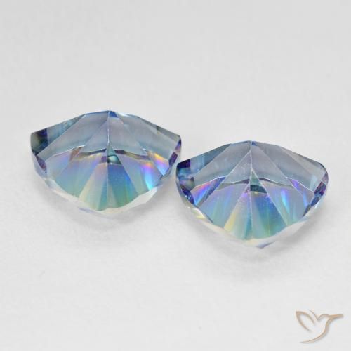 Pedras preciosas de Quartzo Místico Multicolor azul natural de 6.10 ct, Trilhão, VS