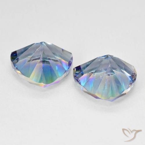 Pedras preciosas de Quartzo Místico Multicolor azul natural de 5.94 ct, Trilhão, VS