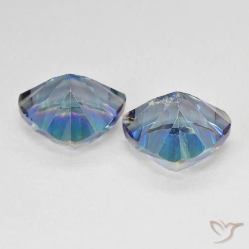 Pedras preciosas de quartzo místico multicolorido natural de 6,11 ct, trillion, VS