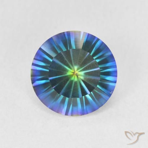 Quartzo místico multicolorido natural 1,59ct, corte redondo, VS