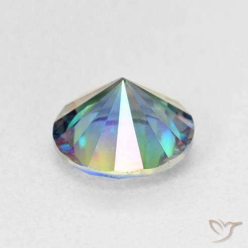 Quartzo místico multicolorido natural 1,59ct, corte redondo, VS