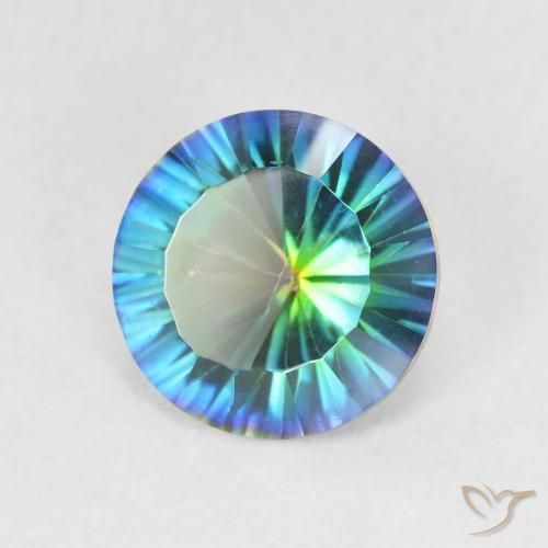 Quartzo Místico Multicolor azul Natural 1.72ct, Redondo, VS