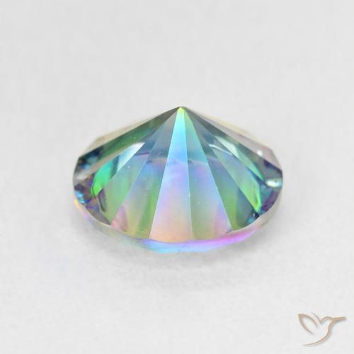 Quartzo Místico Multicolor azul Natural 1.72ct, Redondo, VS