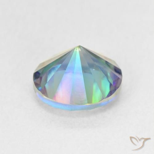 Quartzo místico multicolorido natural 1,42ct, corte redondo, VS