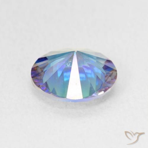 Quartzo Místico Multicolor azul Natural 1.76ct, Redondo, VS