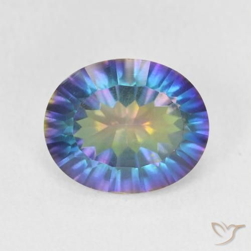 3.21ct Natural Multicolor azul Quartzo Místico, oval, VS