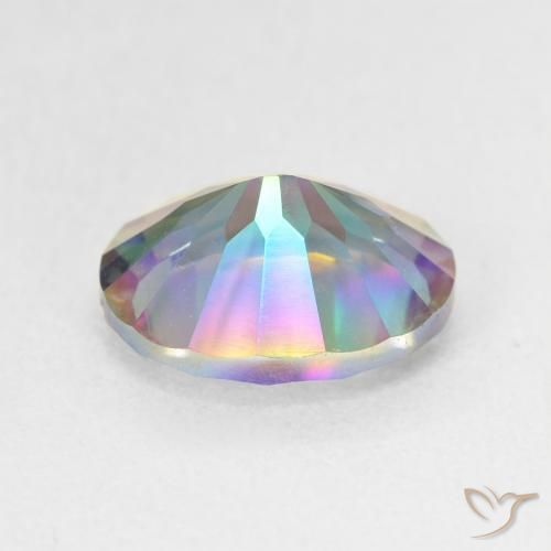Quartzo Místico Multicolor azul Natural 3.21ct, oval, VS