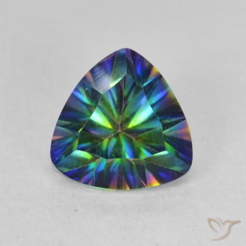 1.14ct Natural Multicolorido Quartzo Místico, Trilhão, VVS-VS