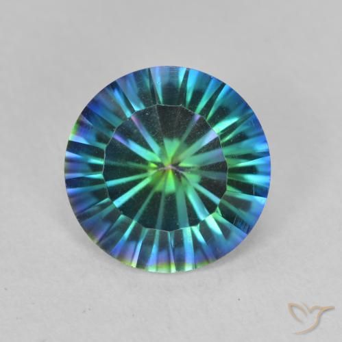 2.20ct Natural Multicolorido Quartzo Místico, Redondo, VVS-VS