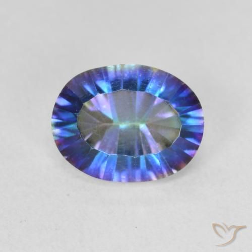 1.72ct Natural Multicolorido Quartzo Místico, oval, VVS-VS