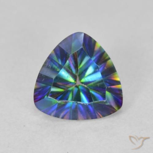 1.02ct Natural Multicolorido Quartzo Místico, Trilhão, VS