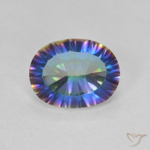 1.64ct Natural Multicolorido Quartzo Místico, oval, VVS-VS