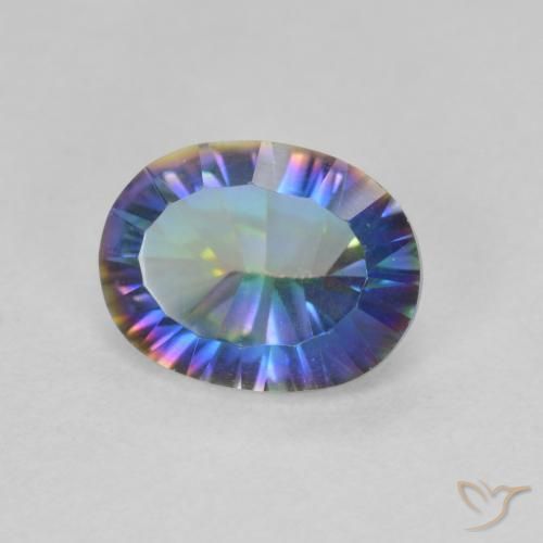 Quartzo Místico Multicolorido Natural 1.64ct, oval, VVS-VS