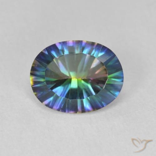 1.60ct Natural Multicolorido Quartzo Místico, oval, VVS-VS