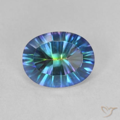 1.73ct Natural Multicolorido Quartzo Místico, oval, VVS-VS