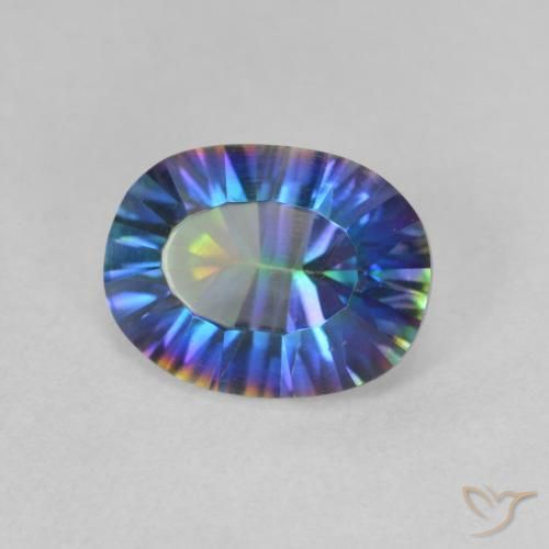 Quartzo Místico Multicolorido Natural 1.66ct, oval, VVS-VS