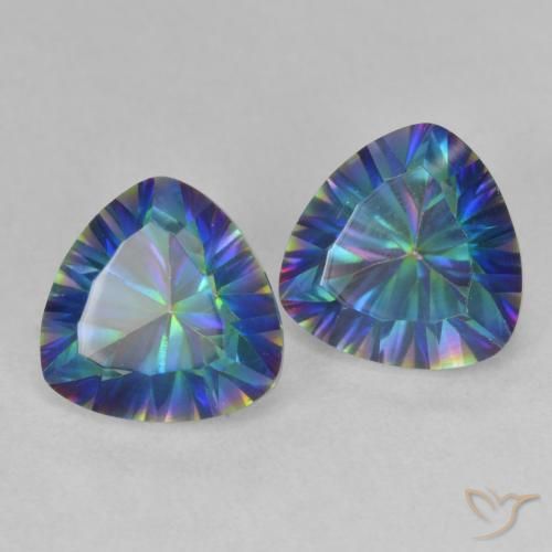 Pedras preciosas de Quartzo Místico Multicolorido natural de 3.66 ct, Trilhão, VS