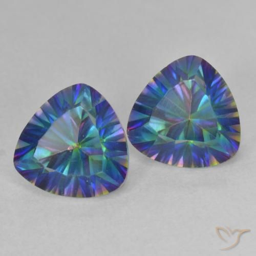Pedras preciosas de Quartzo Místico Multicolorido natural de 3.67 ct, Trilhão, VS