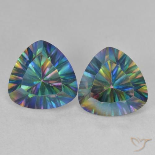 3.72ctw Natural Multicolorido Quartzo Místico, Trilhão, VS