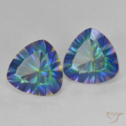 Pedras preciosas de Quartzo Místico Multicolorido natural de 3.73 ct, Trilhão, VS
