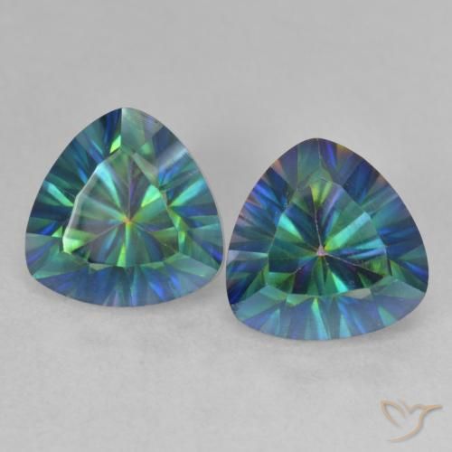 3.91ctw Natural Multicolorido Quartzo Místico, Trilhão, VS