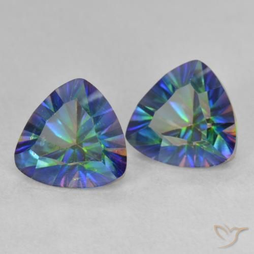 Pedras preciosas de Quartzo Místico Multicolorido natural de 2.24 ct, Trilhão, VVS-VS