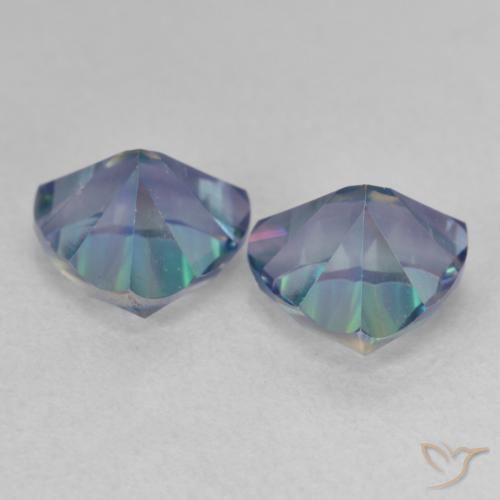 Pedras preciosas de Quartzo Místico Multicolorido natural de 2.24 ct, Trilhão, VVS-VS