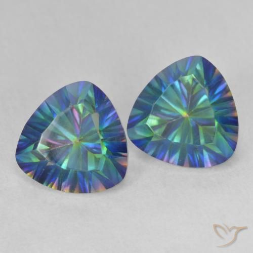 Pedras preciosas de Quartzo Místico Multicolorido natural de 3.70 ct, Trilhão, VVS-VS