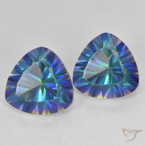 Pedras preciosas de Quartzo Místico Multicolorido natural de 3.89 ct, Trilhão, VVS-VS
