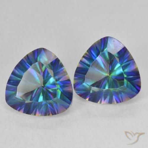 Pedras preciosas de Quartzo Místico Multicolorido natural de 3.67 ct, Trilhão, VVS-VS