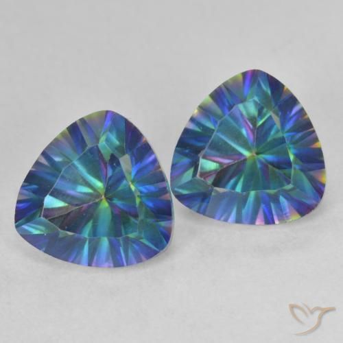 Pedras preciosas de Quartzo Místico Multicolorido natural de 3.71 ct, Trilhão, VVS-VS